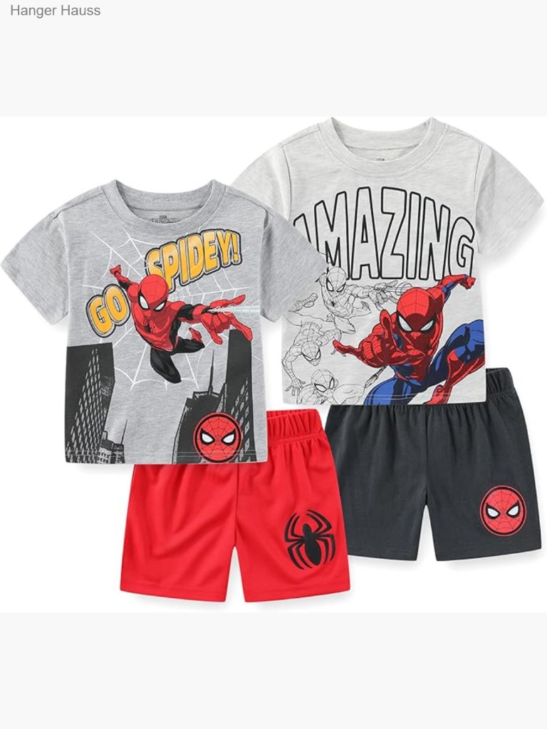 Boys 4 Piece Mix & Match Short Sleeve Shirt & Short Set